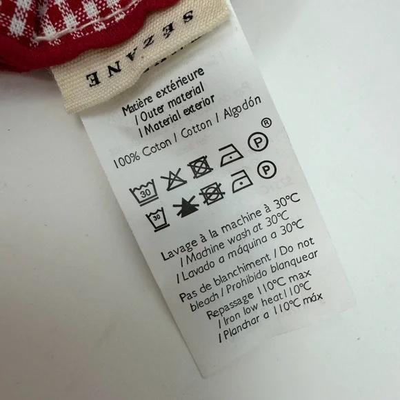 Sezane Gingham Hair Scrunchie in Checkered Red and White - Picture 4 of 6